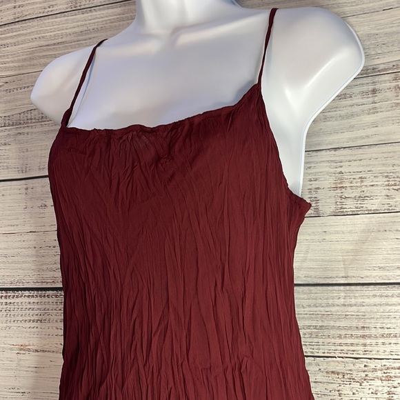 Wine Color Bodycon Crushed Fabric Maxi Dress | Size 12 - Picture 3 of 12